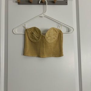Zara Gold Strapless Top